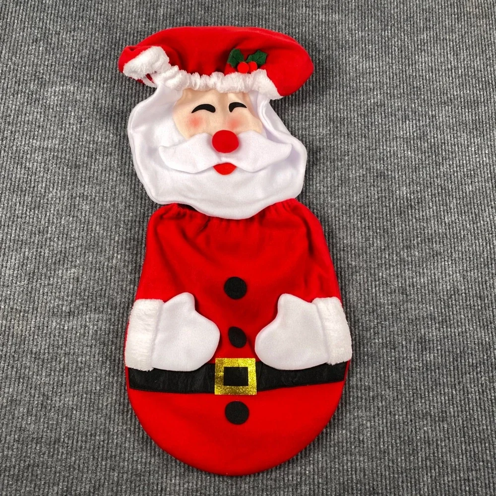 Santa Claus Christmas Toilet Seat and Tank Cover Set Red Holiday Bathroom Decor